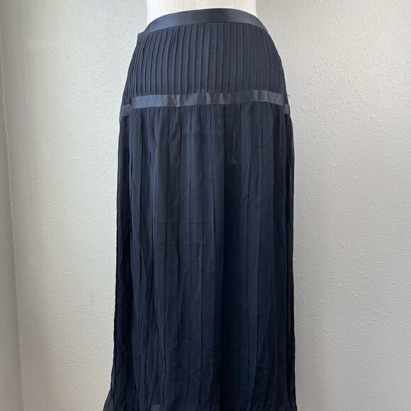 NWT Alfani Black Silk Maxi Skirt Size 10 - Picture 7 of 9